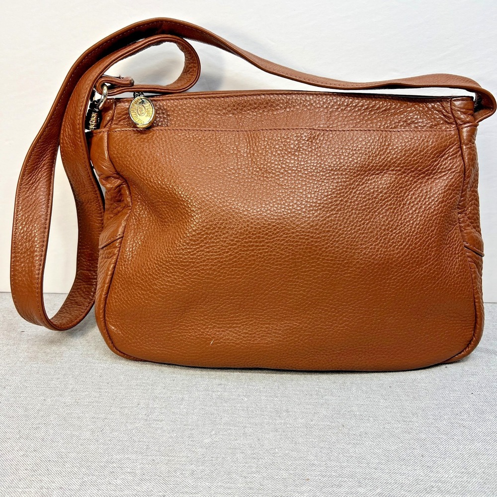 Stone Mountain Brown Leather Shoulder Crossbody 3 Compartment Handbag‎ Purse USA